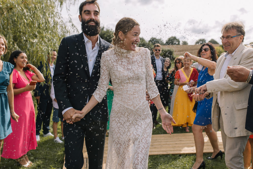 cortège mariés mariage bretagne