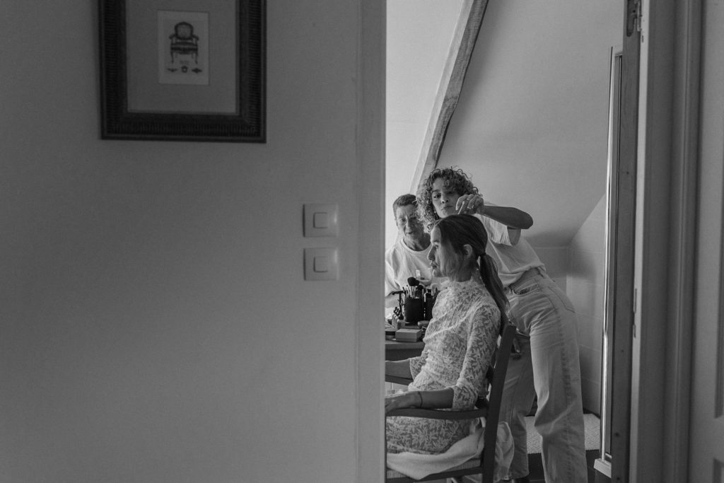 Photographe mariage Bretagne coiffure mariée